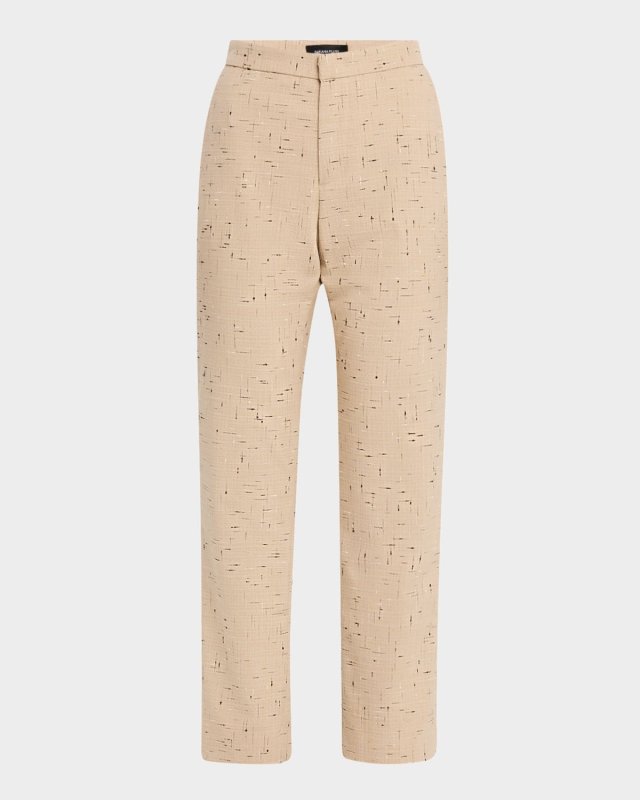 Cropped Slim-Fit Donegal Tweed Trousers